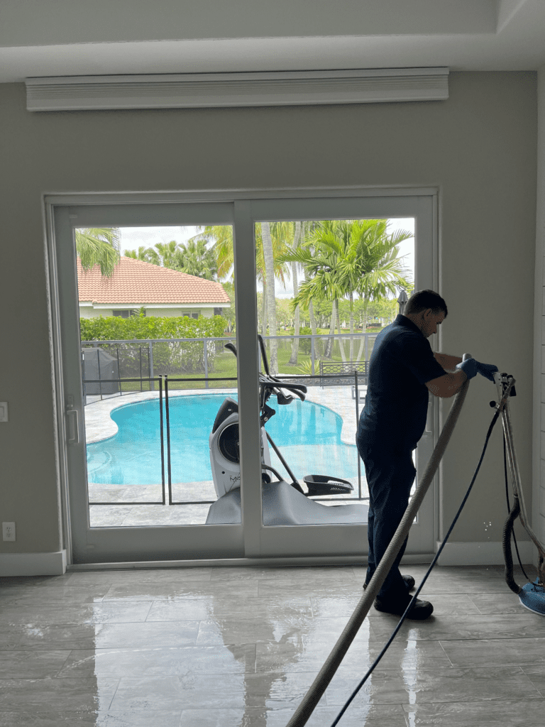 steam cleaning tile and grout